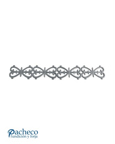 Solera de Hierro Fundido para Barandillas o Ventanas con Corazones Enfrentados