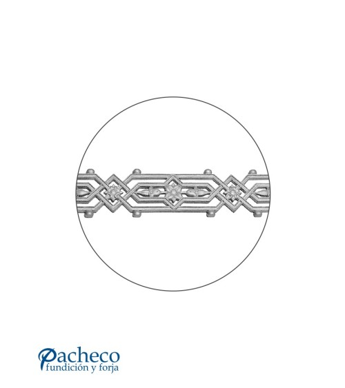 Solera de Hierro Fundido Geométrica para Barandillas o Ventanas