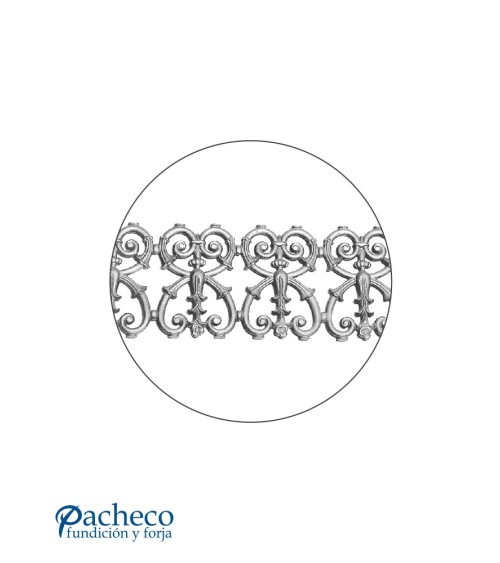 Solera de Hierro Fundido Ornamental para Barandillas o Ventanas