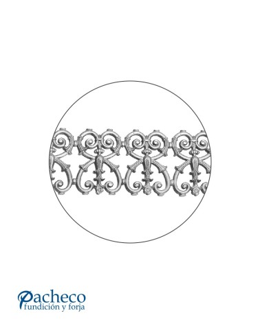 Solera de Hierro Fundido Ornamental para Barandillas o Ventanas