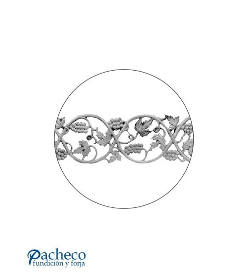 Solera de Hierro Fundido con Racimos de Uvas para Barandillas o Ventanas