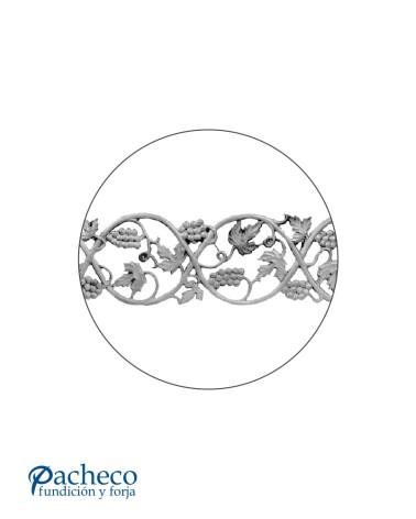 Solera de Hierro Fundido con Racimos de Uvas para Barandillas o Ventanas