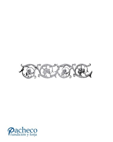 Solera de Hierro Fundido con Adornos Florales para Barandillas o Ventanas