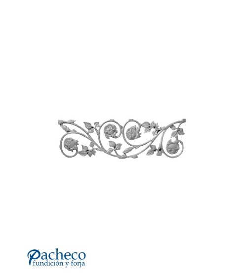 Solera de Hierro Fundido con Adornos de Rosas para Barandillas o Ventanas