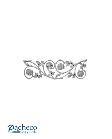 Solera de Hierro Fundido con Adornos de Rosas para Barandillas o Ventanas