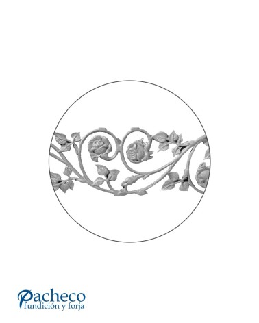 Solera de Hierro Fundido con Adornos de Rosas para Barandillas o Ventanas