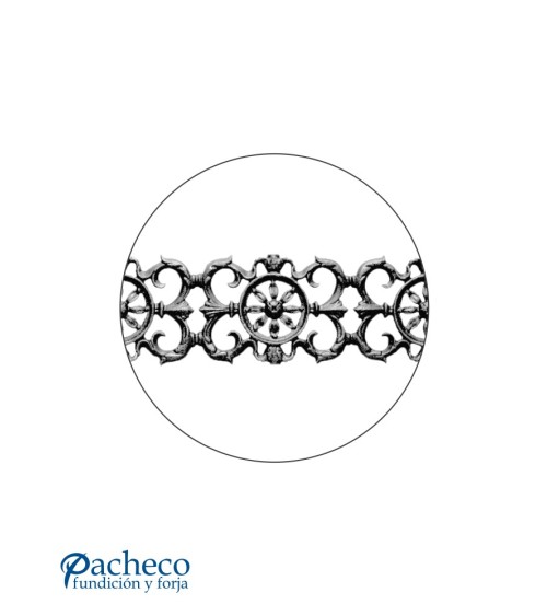 Solera de Hierro Fundido Ornamental Decorativo para Barandillas o Ventanas