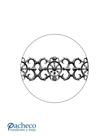 Solera de Hierro Fundido Ornamental Decorativo para Barandillas o Ventanas