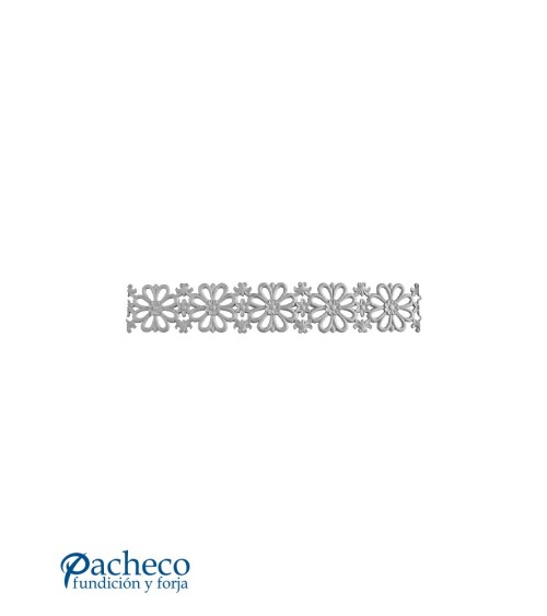 Solera de Fundido con Adornos Florales para Barandillas o Ventanas