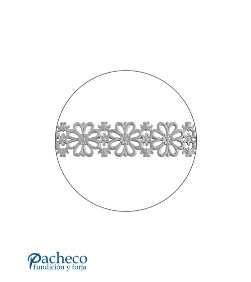 Solera de Fundido con Adornos Florales para Barandillas o Ventanas