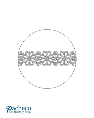 Solera de Fundido con Adornos Florales para Barandillas o Ventanas