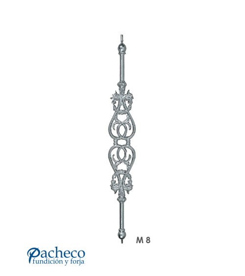 Balaustre de Aluminio Fundido Ornamental para Barandillas M8