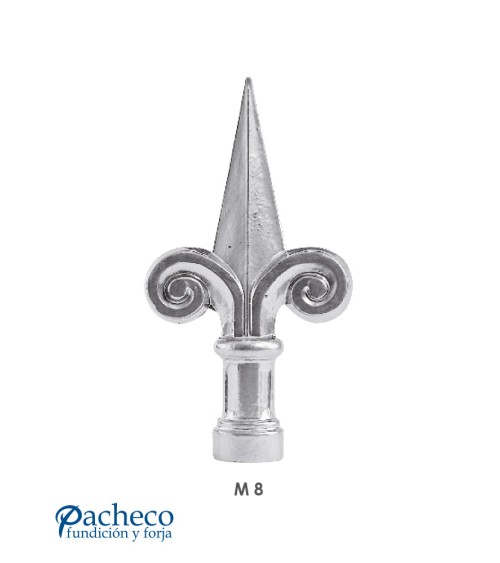 Lanza de Aluminio Fundido en Punta con Caracolas M8