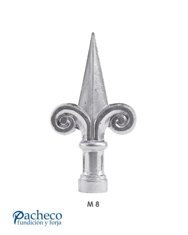 Lanza de Aluminio Fundido en Punta con Caracolas M8