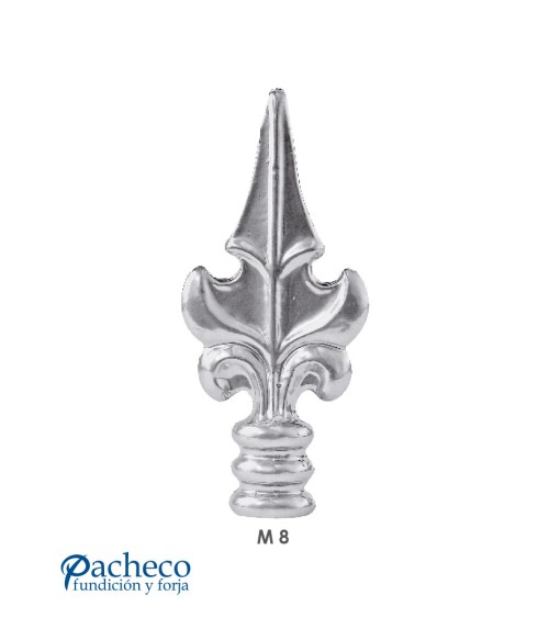 Lanza de Alumino Fundido Flor de Lis con Base Anillada M8