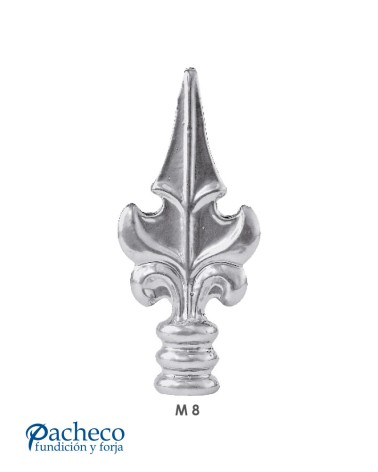 Lanza de Alumino Fundido Flor de Lis con Base Anillada M8