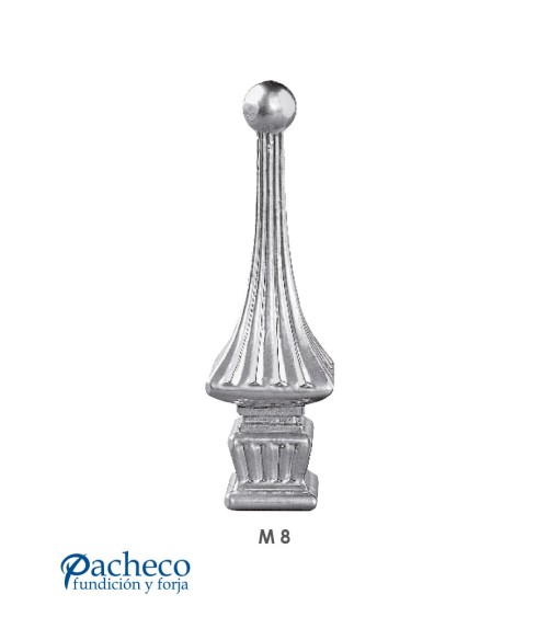 Lanza de Aluminio Fundido Estampada con Bola en Extremo M8