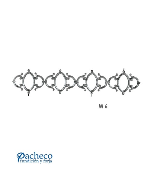Solera de Aluminio Fundido con Óvalos Centrales M6