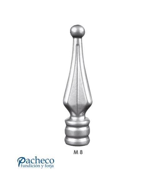 Lanza de Alumino Fundido con Bola en Extremo y con Base Anillada M8