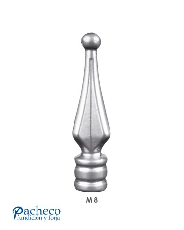 Lanza de Alumino Fundido con Bola en Extremo y con Base Anillada M8