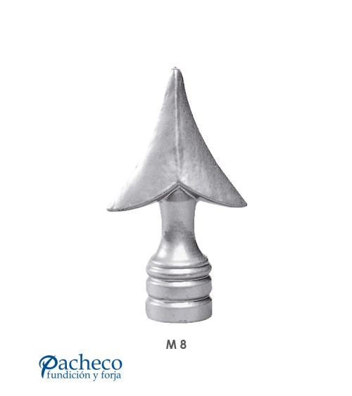 Lanza de Aluminio Fundido en Punta con Base Anillada M8