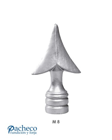 Lanza de Aluminio Fundido en Punta con Base Anillada M8