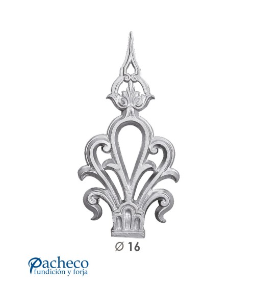 Lanza de Aluminio Fundido Ornamental para Redondo 16 mm