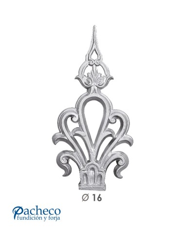Lanza de Aluminio Fundido Ornamental para Redondo 16 mm