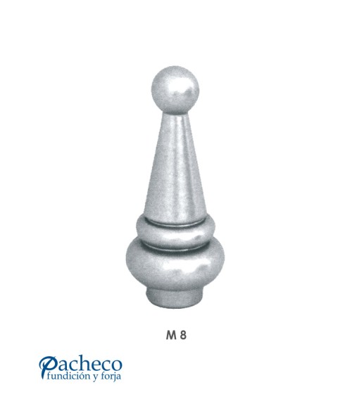 Lanza de Aluminio Fundido Cónica con Bola en Extremo M8