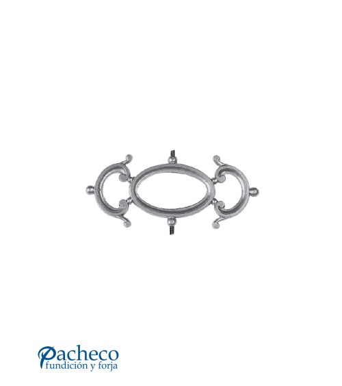 Pieza central de Aluminio Fundido Óvalo con Adornos