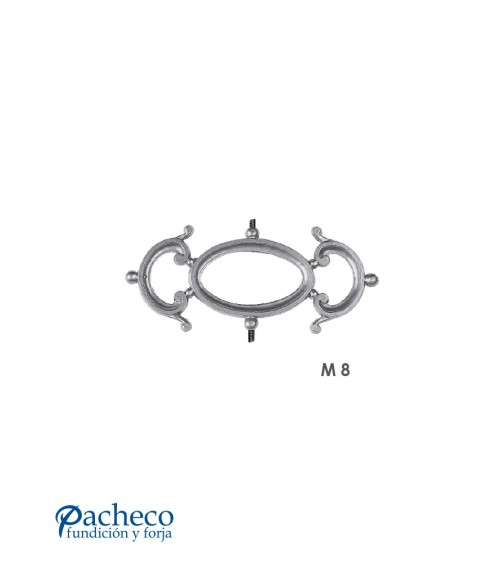 Pieza central de Aluminio Fundido Óvalo con Adornos