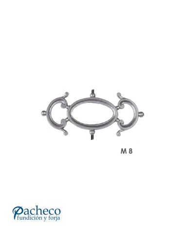 Pieza central de Aluminio Fundido Óvalo con Adornos