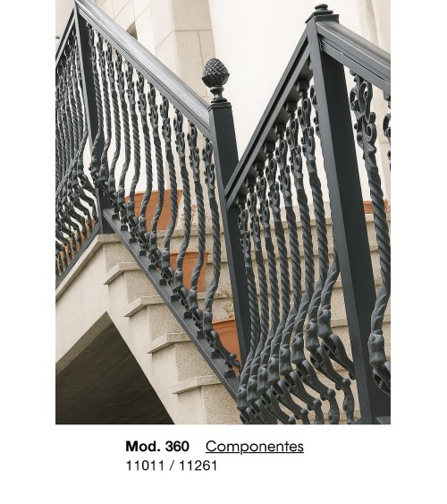 Jabalcon de Aluminio Fundido Ornamental IZQ para Escaleras M8 Jabalcon de Aluminio Fundido Ornamental IZQ para Escaleras M8