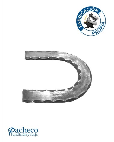 Pasamanos de Forja en Curva Cerrada con Cantos Labrados Pletina 40x8 mm