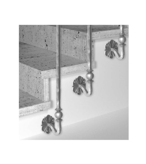 Soporte para Escalera de Forja con Bola Central Cuadrado 14 mm