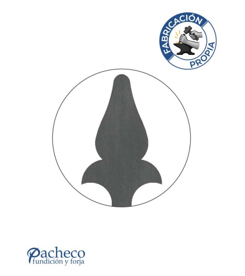 Lanza de Hierro de Corte Láser 159x91 mm Espesor 3 mm