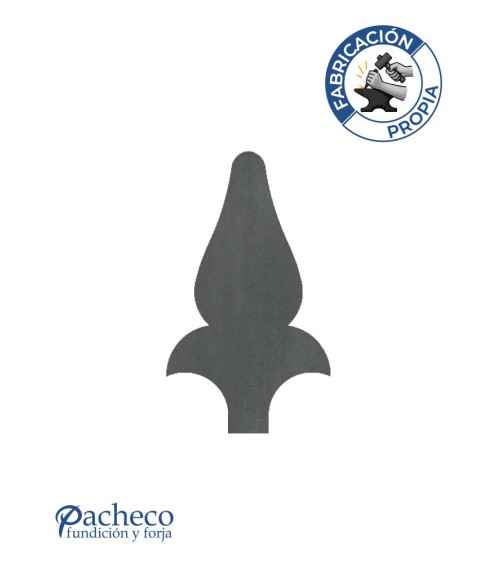 Lanza de Hierro de Corte Láser 159x91 mm Espesor 3 mm