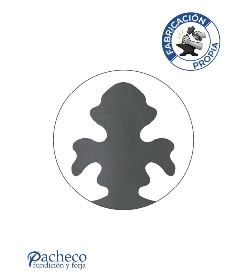 Lanza de Hierro de Corte Láser 134x94 mm Espesor 3 mm