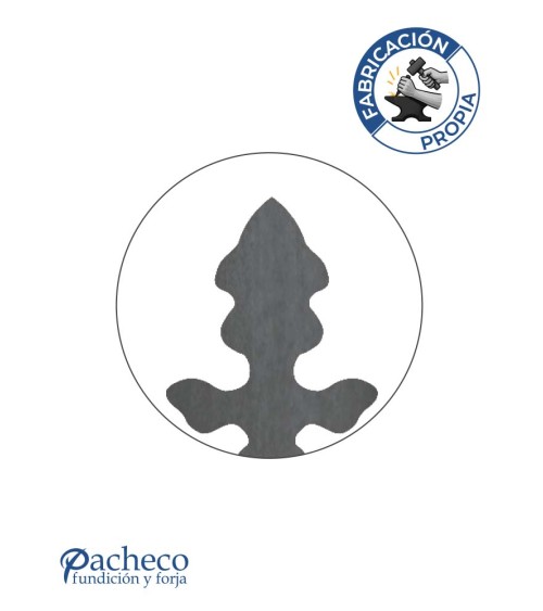 Lanza de Hierro de Corte Láser 140x96 mm Espesor 3 mm