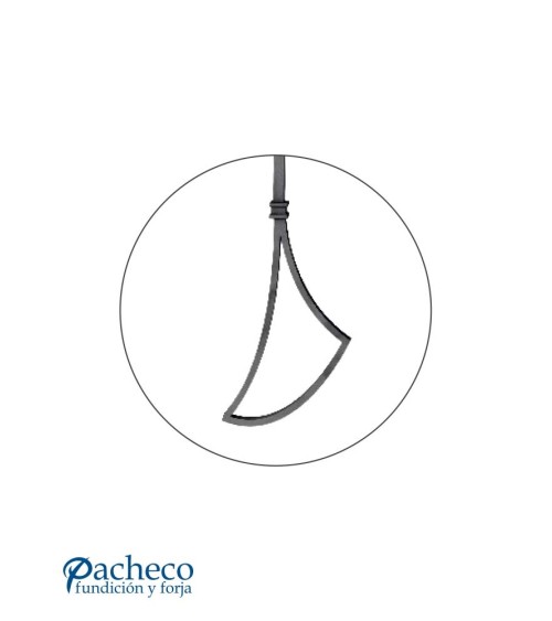 Balaustre Forjado Abanico Doble Cuadrado 16 mm