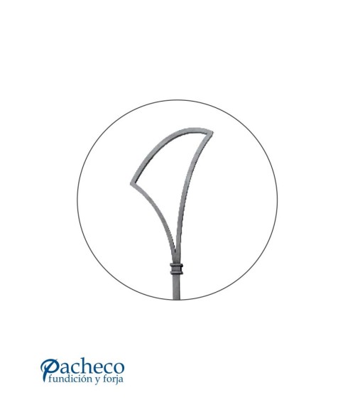 Balaustre Forjado Abanico Simple Cuadrado 16 mm