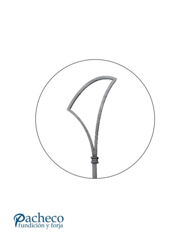 Balaustre Forjado Abanico Simple Cuadrado 16 mm