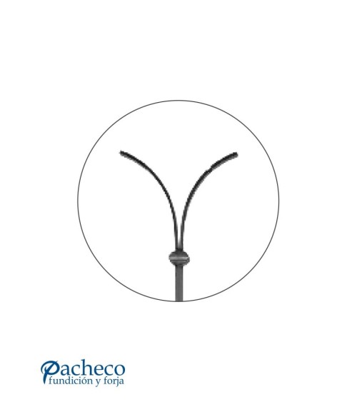 Balaustre Forjado Abanico Abierto Cuadrado 14 mm