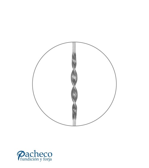 Balaustre Forjado Espiral Central Cuadrado 14 mm