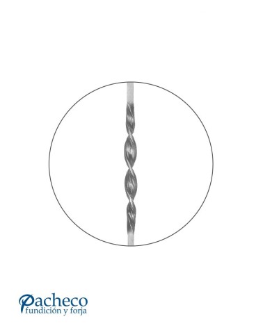 Balaustre Forjado Espiral Central Cuadrado 14 mm