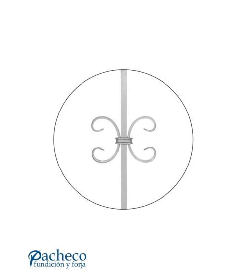 Balaustre Forjado Doble Espiral y Ces Centrales Cuadrado 14 mm