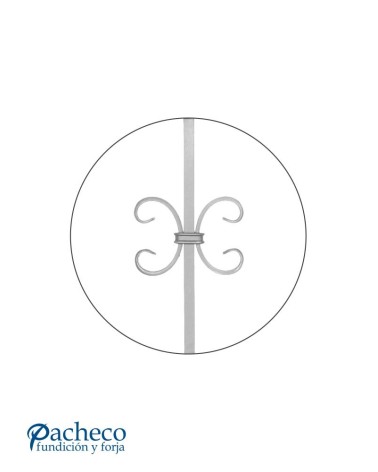 Balaustre Forjado Doble Espiral y Ces Centrales Cuadrado 14 mm