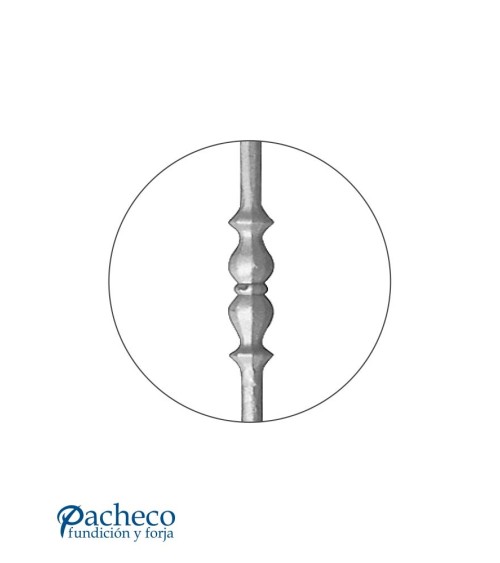 Balaustre Forjado Doble Macolla Central Redondo 12 mm