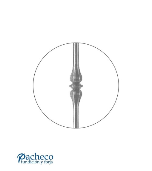 Balaustre Forjado Doble Nudo Alargado Central Redondo 14 mm