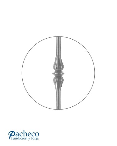 Balaustre Forjado Doble Nudo Alargado Central Redondo 14 mm